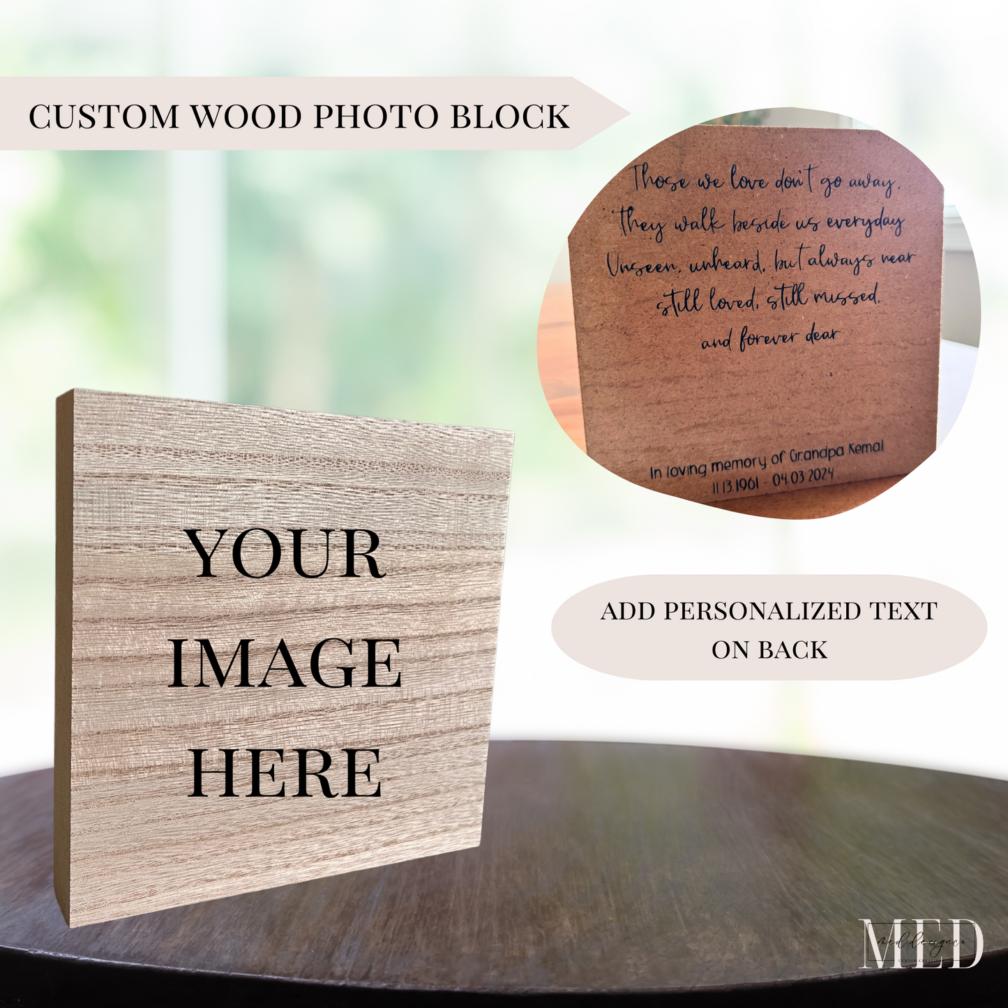 wood photo block