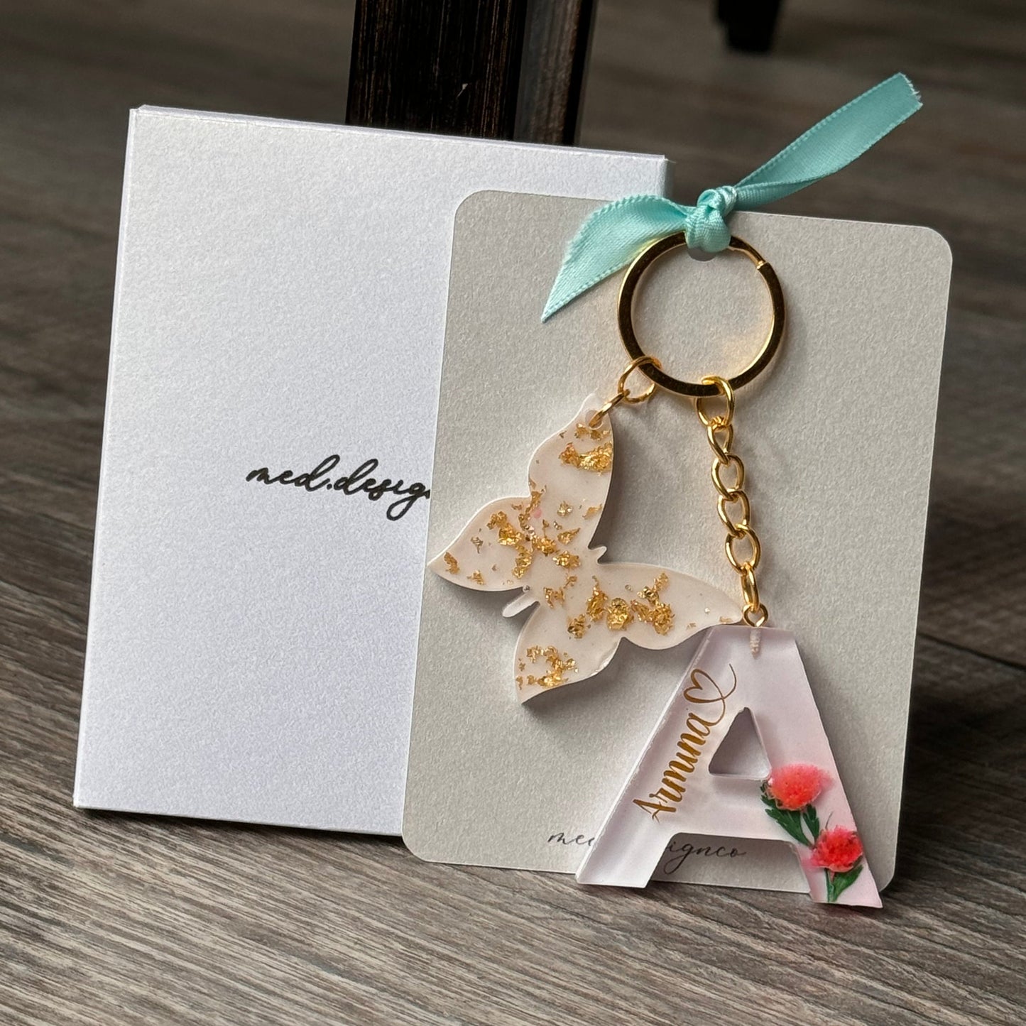 personalized initial keychain