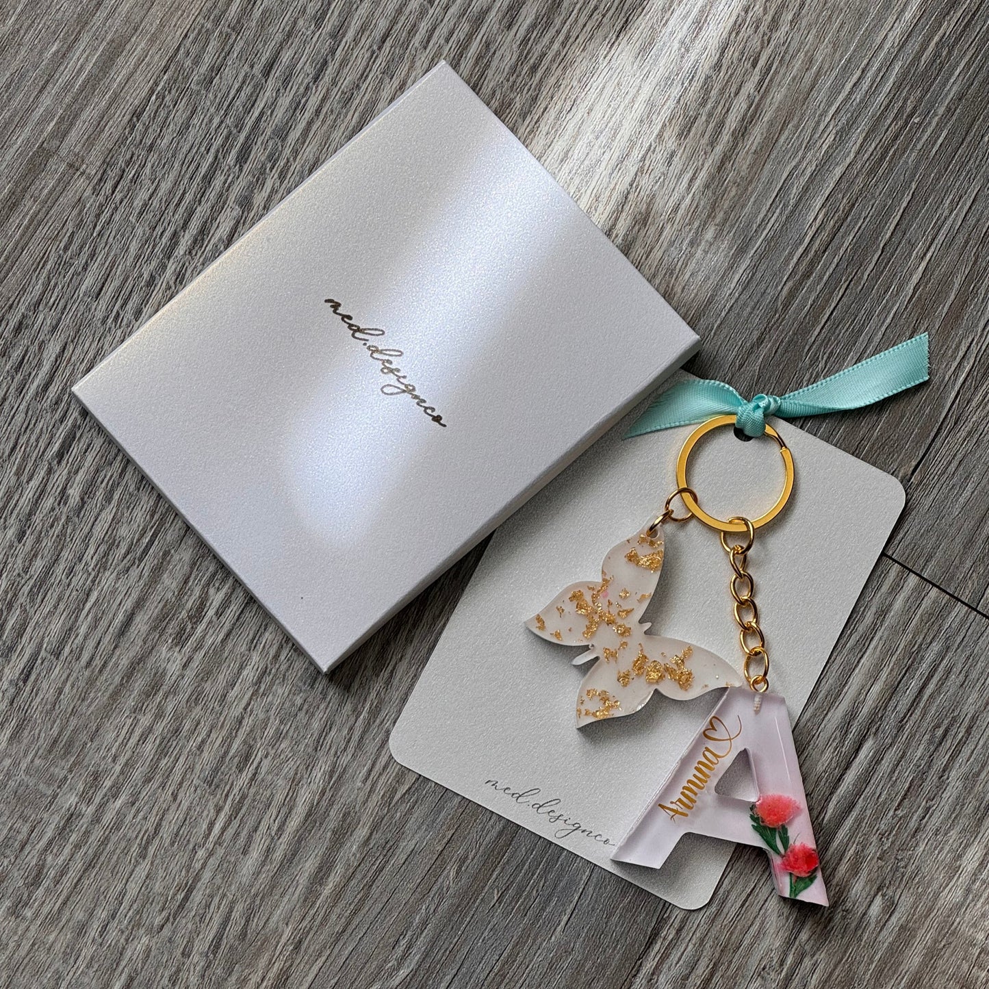 personalized initial keychain