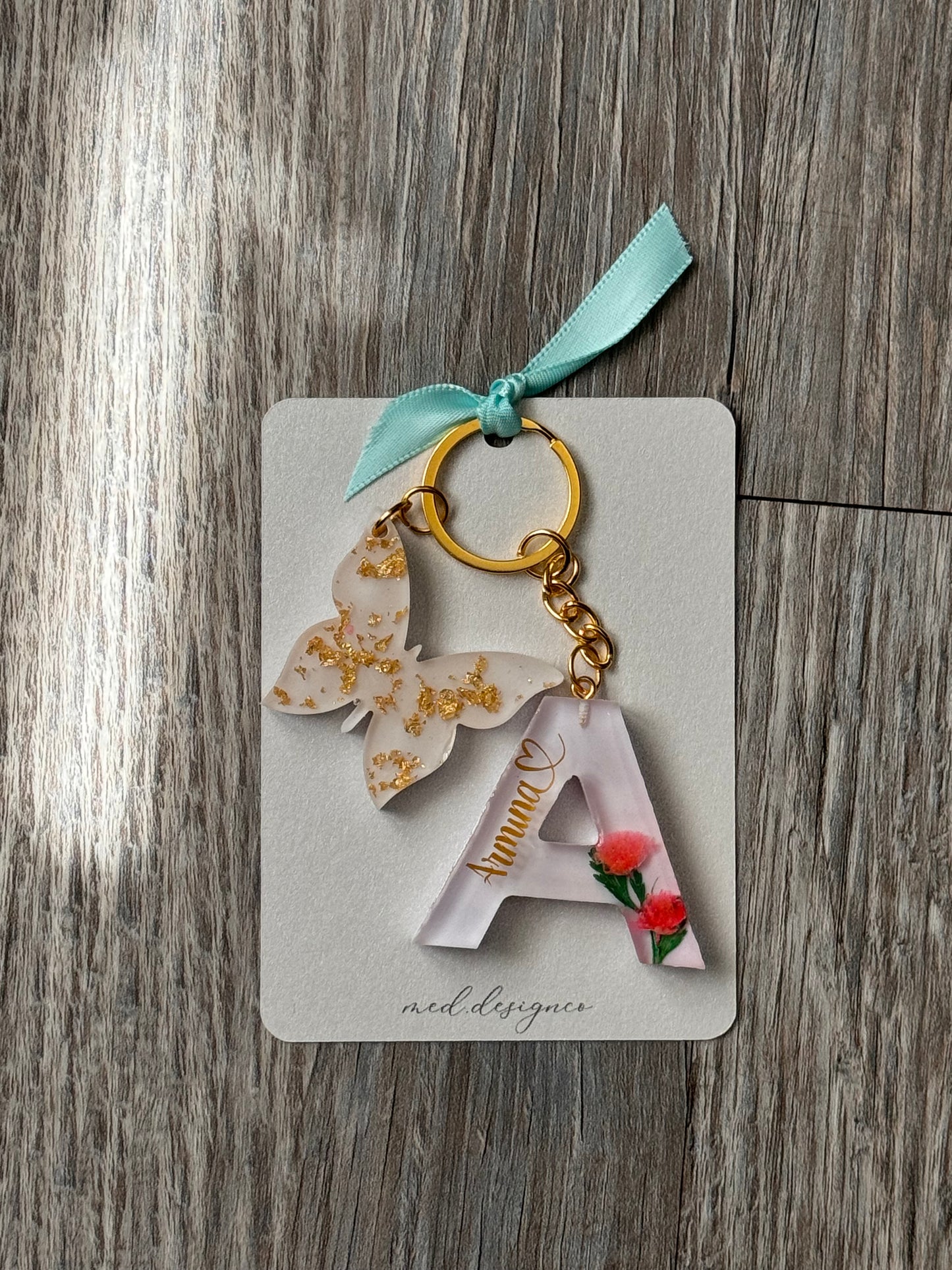 personalized initial keychain